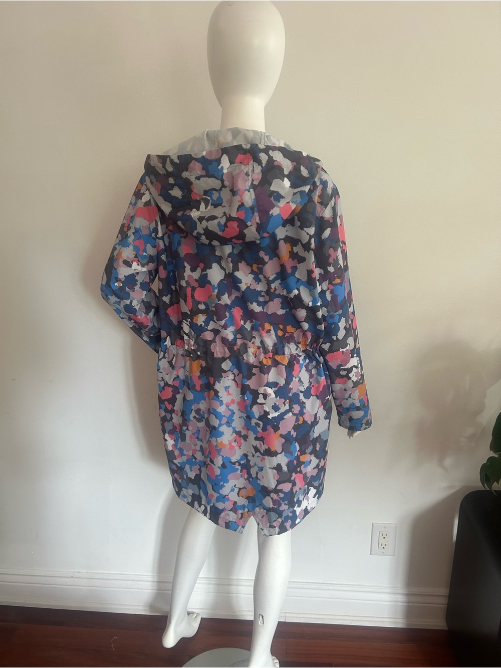 Abstract Print Drawstring Windbreaker - Multicolor - Picture 6 of 9